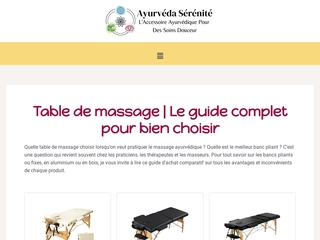 Informations sur les tables de massage