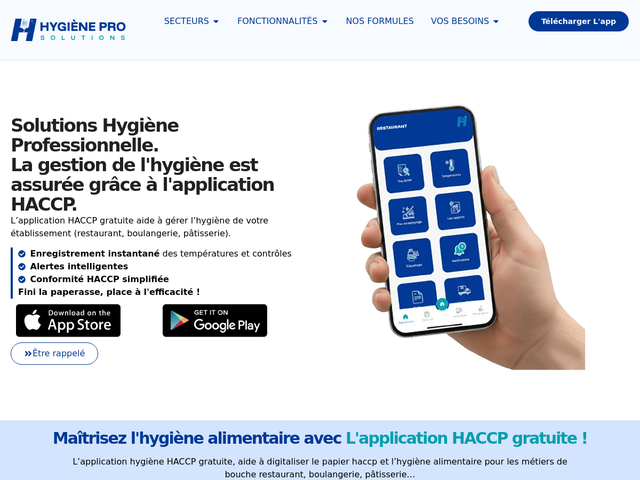 App & Logiciel HACCP gratuite | Solutions Hygiène Professionnelle