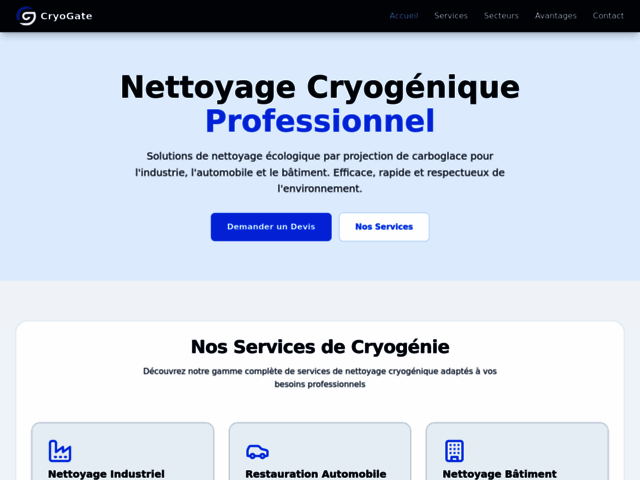 CryoGate nettyage par cryogénie ou aérogommage