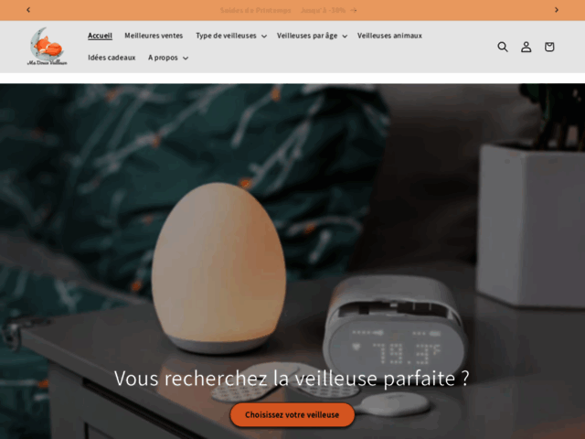 Boutique en ligne de veilleuses et réveils