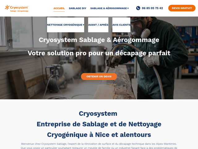 CRYOSYSTEM entreprise de nettoyage par cryogénie