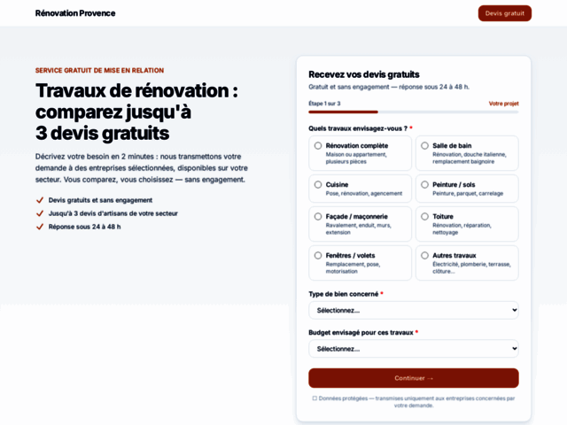Rénovation Provence - Mise en relation artisans et particuliers