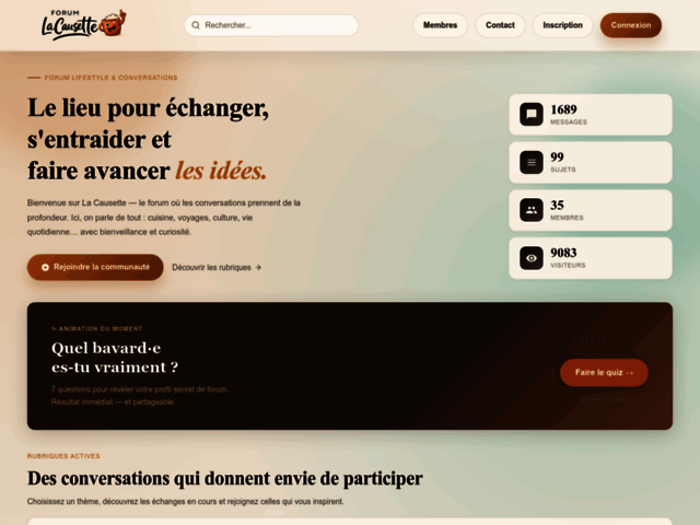 Forum La Causette échanges, entraide et discussions du quotidien