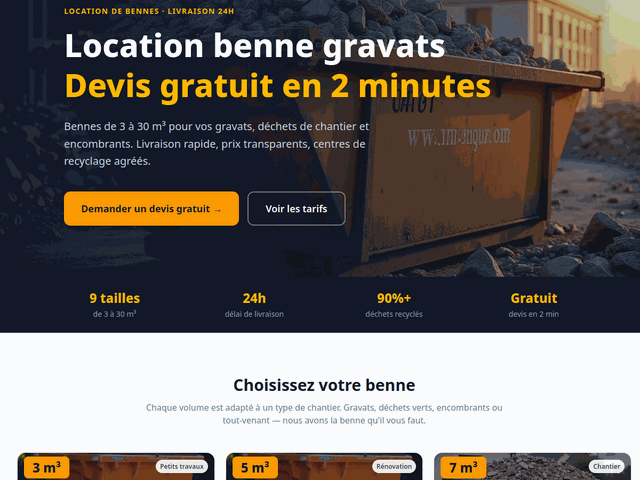 Location de bennes à gravats